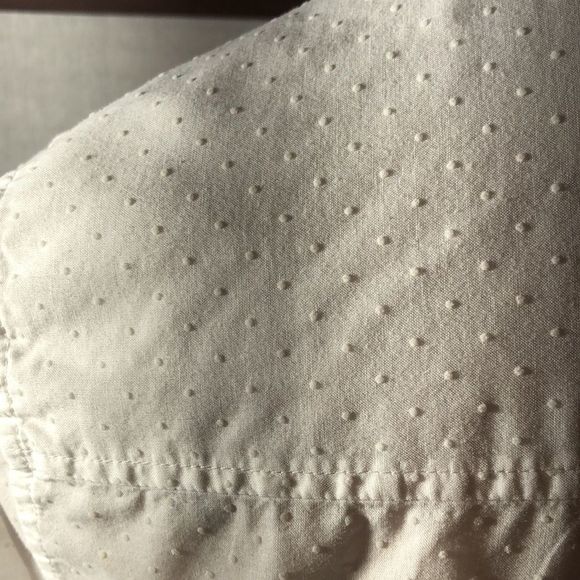 American Eagle White dotted Swiss cotton long sleeve ruffled shirt/Size 10 - Picture 7 of 16